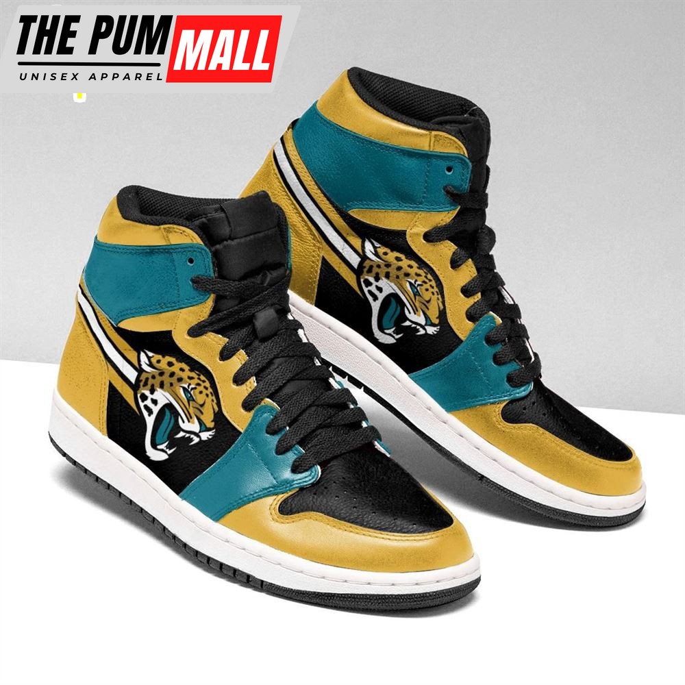 NFL Jacksonville Jaguars Gold Black Air Jd 1 High Sneakers V2