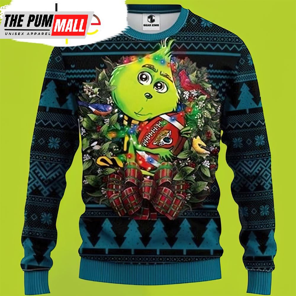 Nfl Jacksonville Jaguars Grinch Hug Christmas Sweater