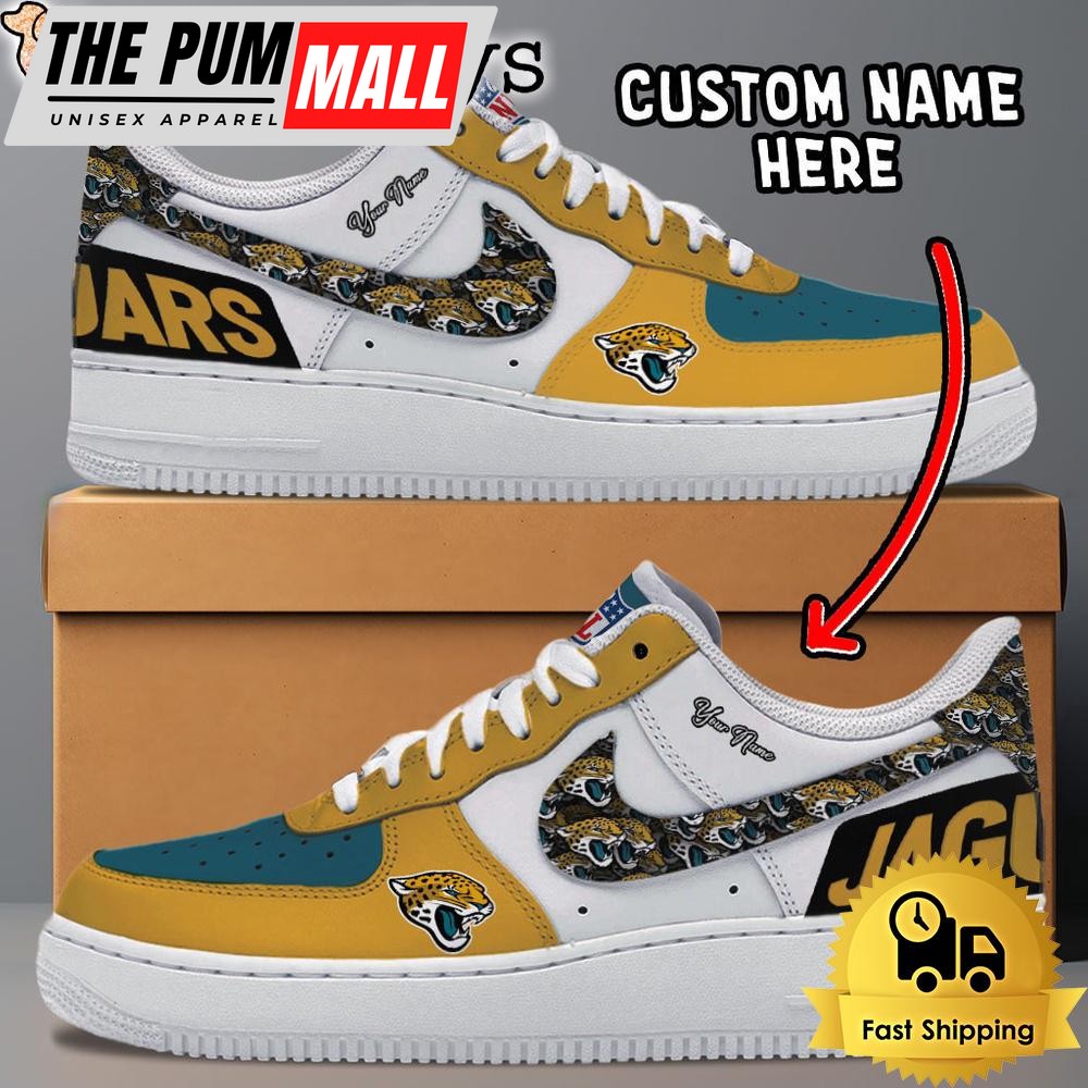 NFL Jacksonville Jaguars Logo Team Design Custom Air Force 1 Shoes