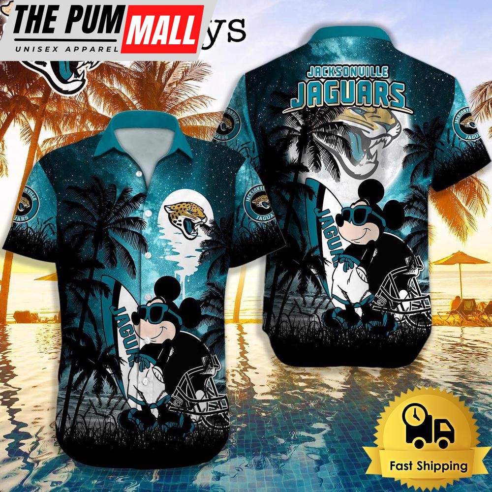 NFL Jacksonville Jaguars Mickey Mouse Summer Hawaiian Shirt, Disney Hawaiian Shirt