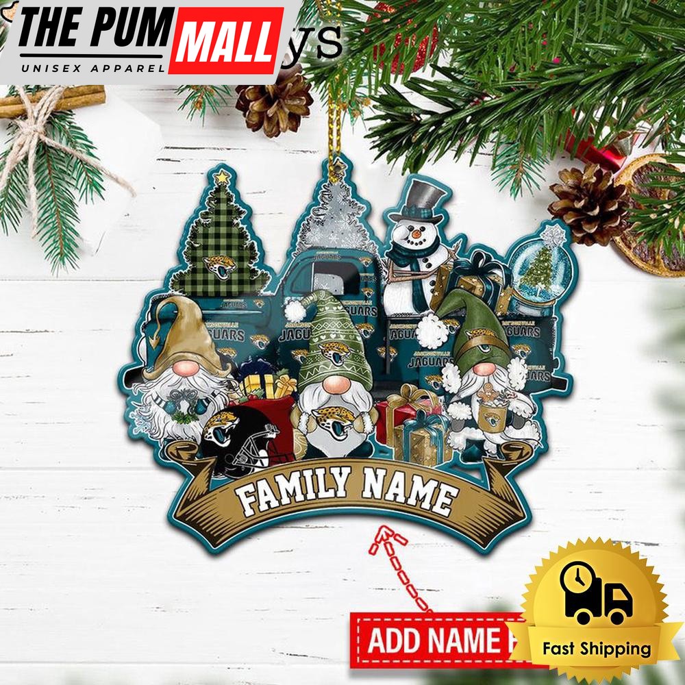 NFL Jacksonville Jaguars Personalized Name Gnome Christmas Ornament Limited Edition