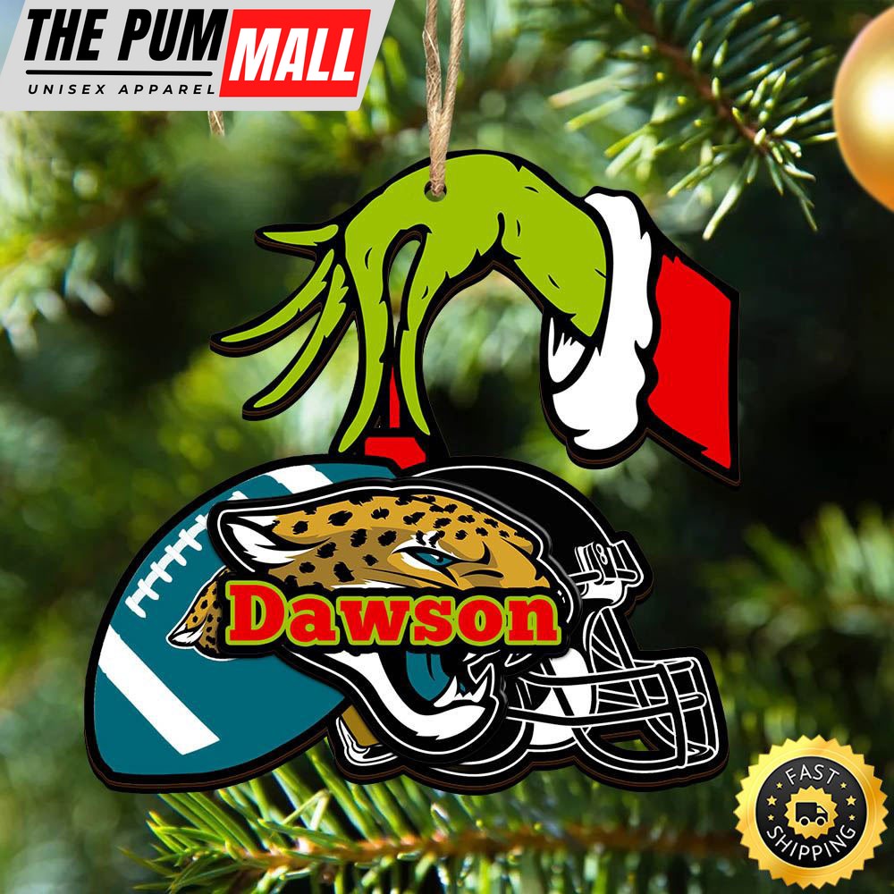 NFL Jacksonville Jaguars Personalized Your Name Grinch And Football Ornament Limited Edition