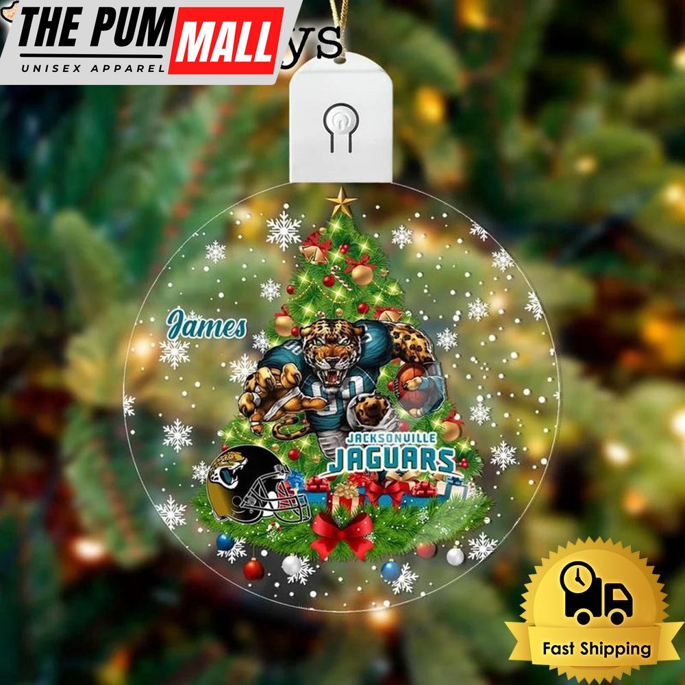 NFL Jacksonville Jaguars Raging Warrior Custom Circle Led Acrylic Ornament Limited Edition