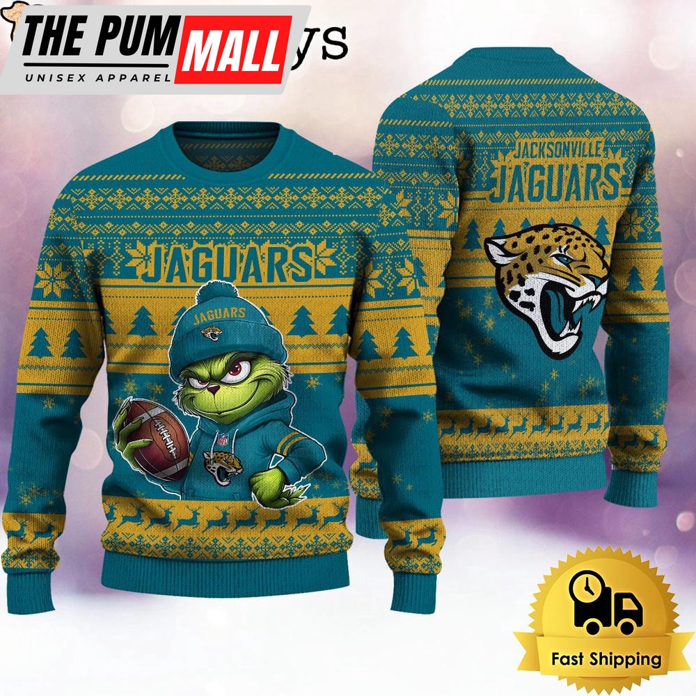 NFL Jacksonville Jaguars The Grinch Ugly Christmas Sweater