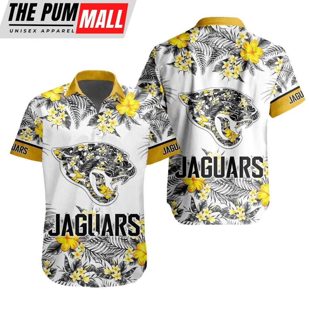 NFL Jacksonville Jaguars Tropical Floral Hibiscus Hawaiian Shirt