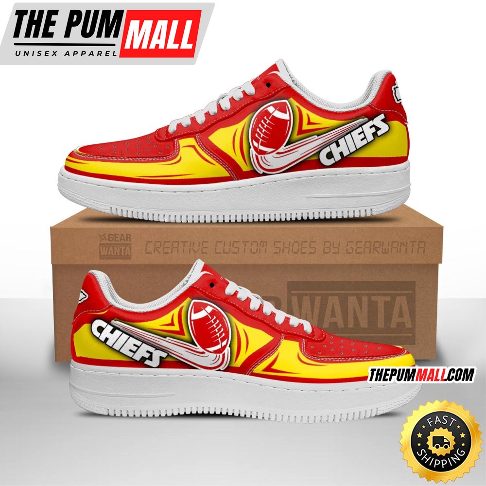 NFL Kansas City Chiefs Air Force 1 Shoes Football Sneaker Shoes