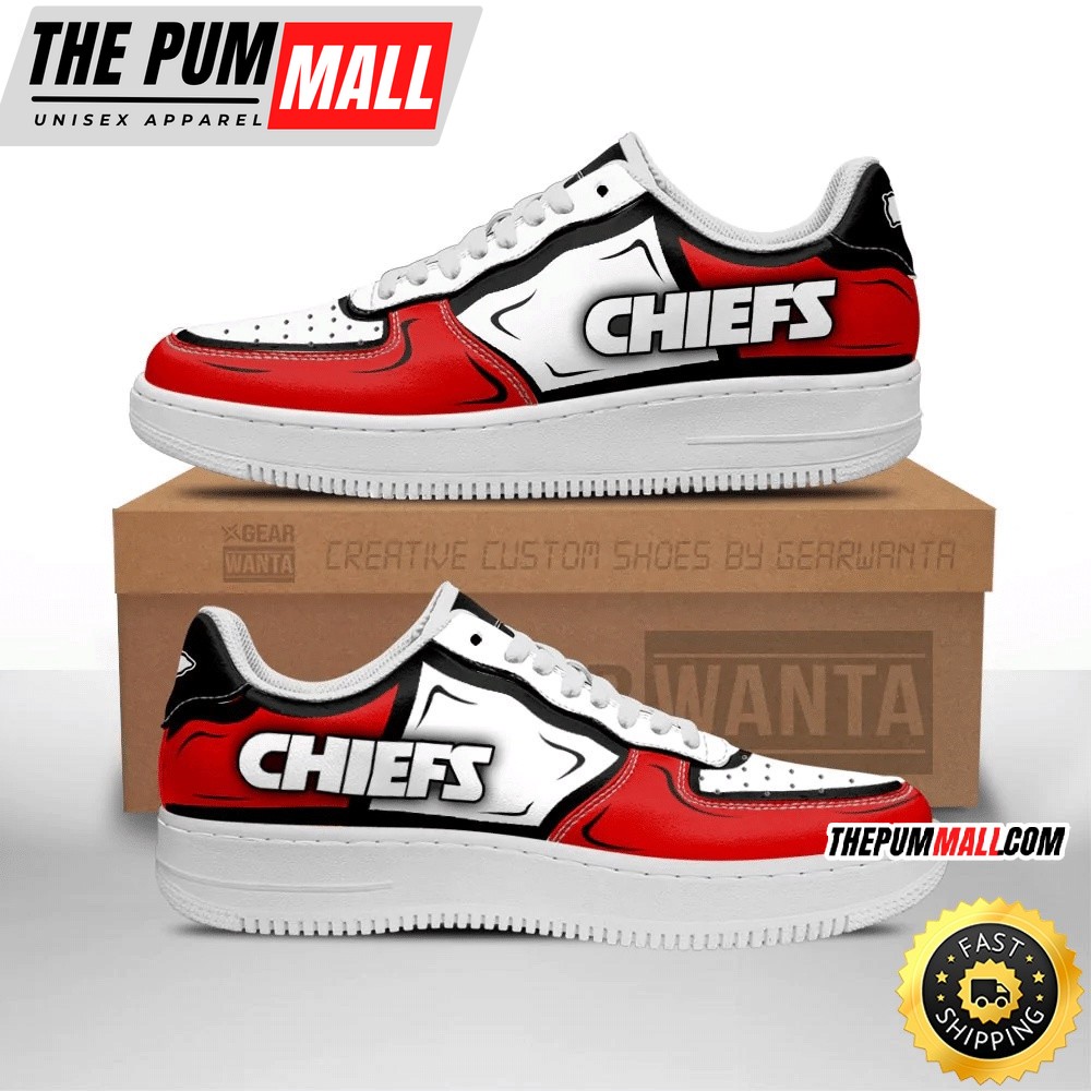 NFL Kansas City Chiefs Air Force 1 Shoes Football Sports Sneaker Shoes