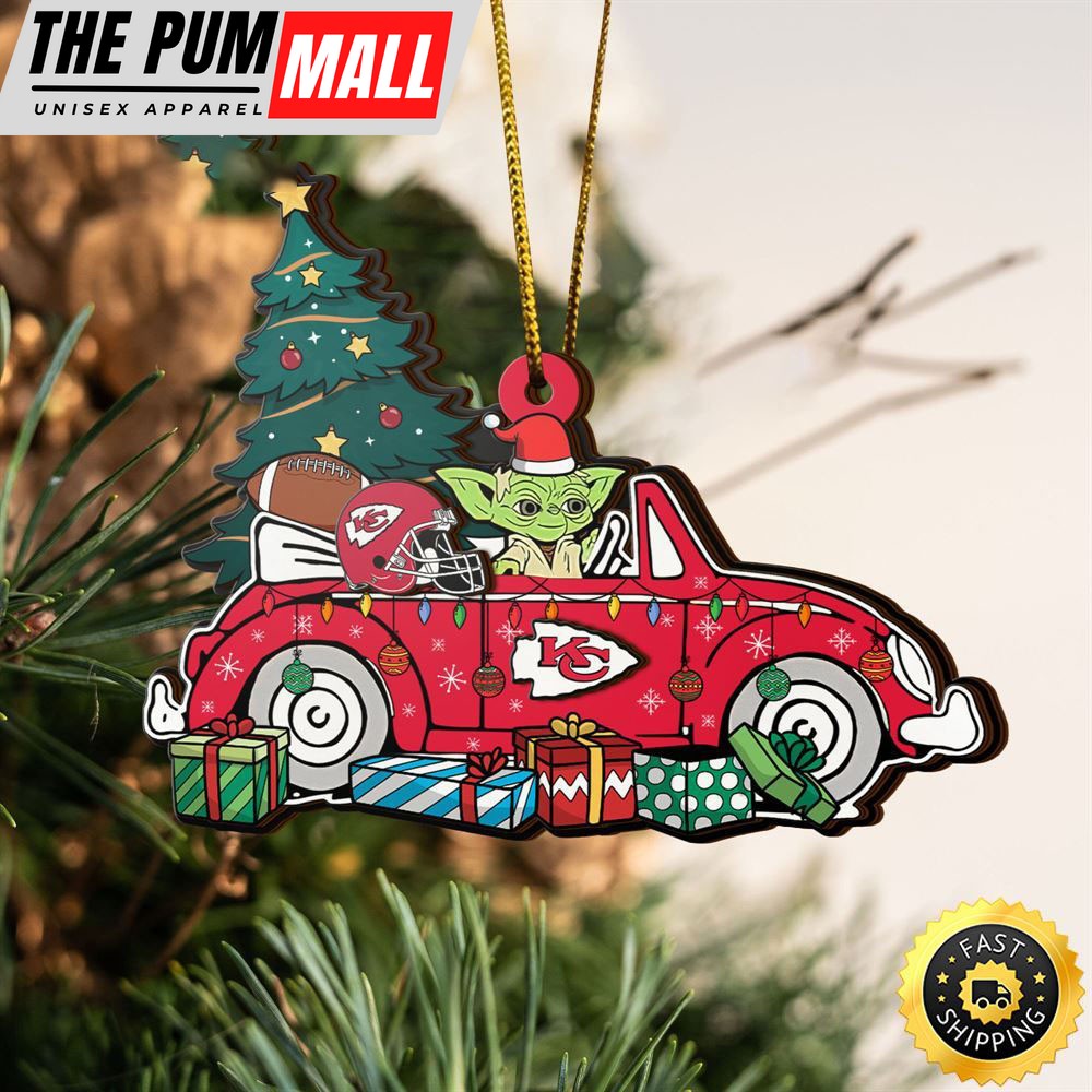 NFL Kansas City Chiefs And Baby Yoda Christmas Ornament Limited Edition