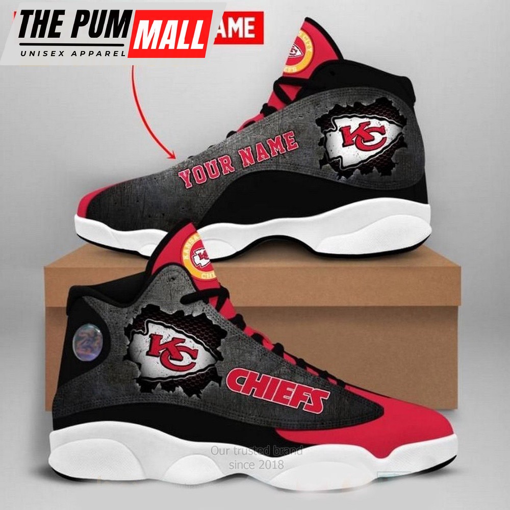 NFL Kansas City Chiefs Big Logo Football Team Custom Name Air Jd 13 Shoes