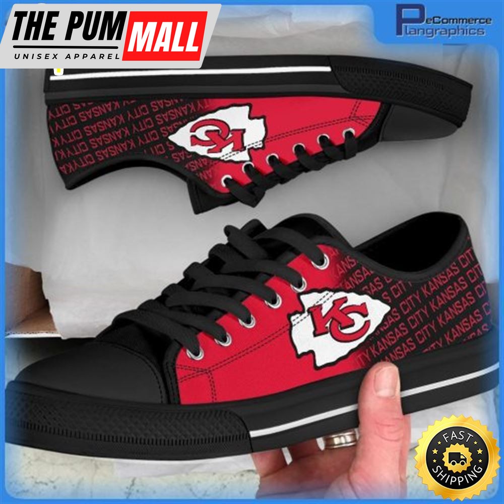 NFL Kansas City Chiefs Canvas Low Black Top Shoes