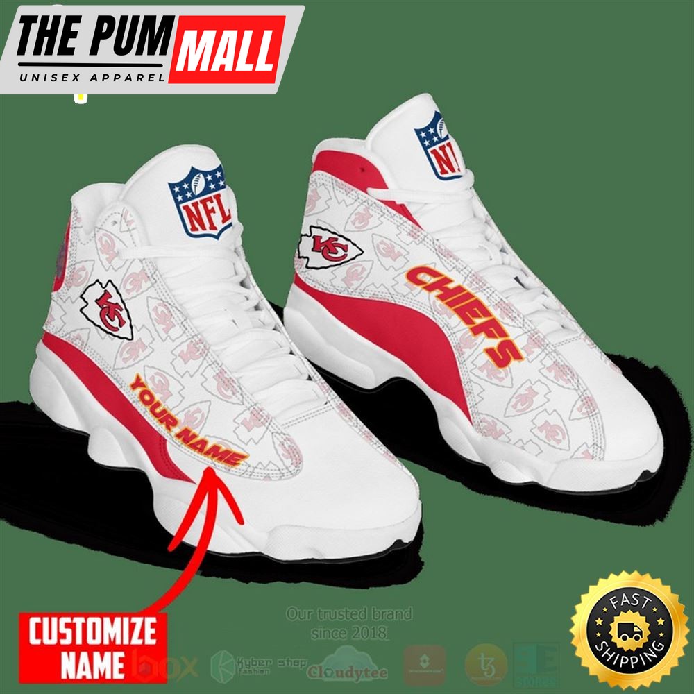 Nfl Kansas City Chiefs Custom Name Air Jd 13 Shoes