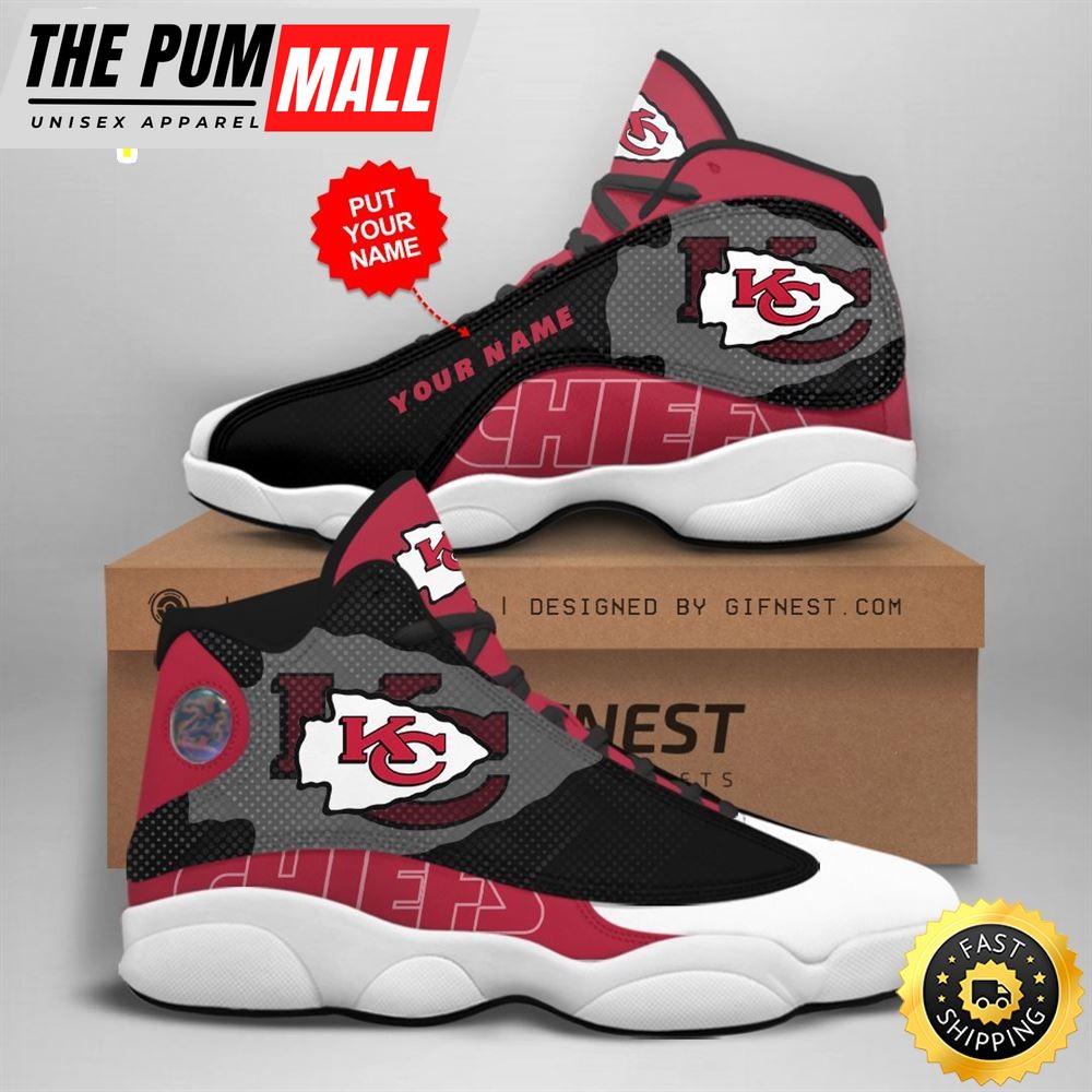NFL Kansas City Chiefs Custom Name Air Jd 13 Shoes V1