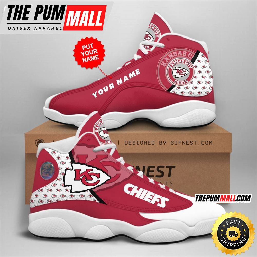 NFL Kansas City Chiefs Custom Name Air Jd 13 Shoes V2