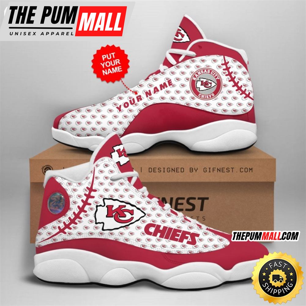 NFL Kansas City Chiefs Custom Name Air Jd 13 Shoes V4