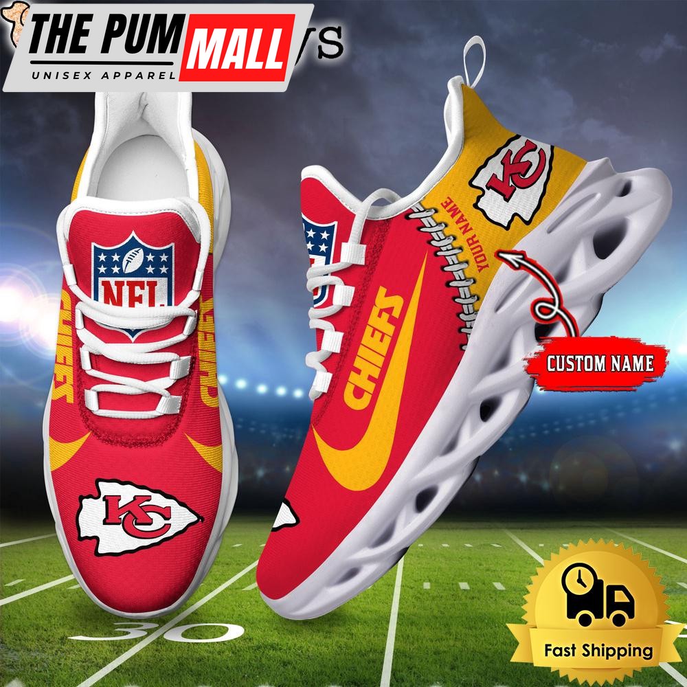 NFL Kansas City Chiefs Custom Name Max Soul Shoes Gift For Fans