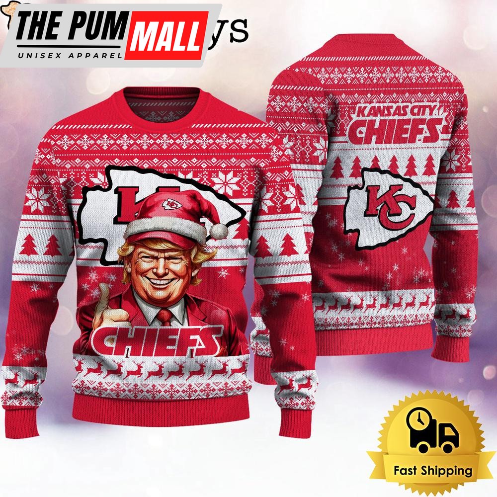 NFL Kansas City Chiefs Donald Trump Ugly Christmas Sweater