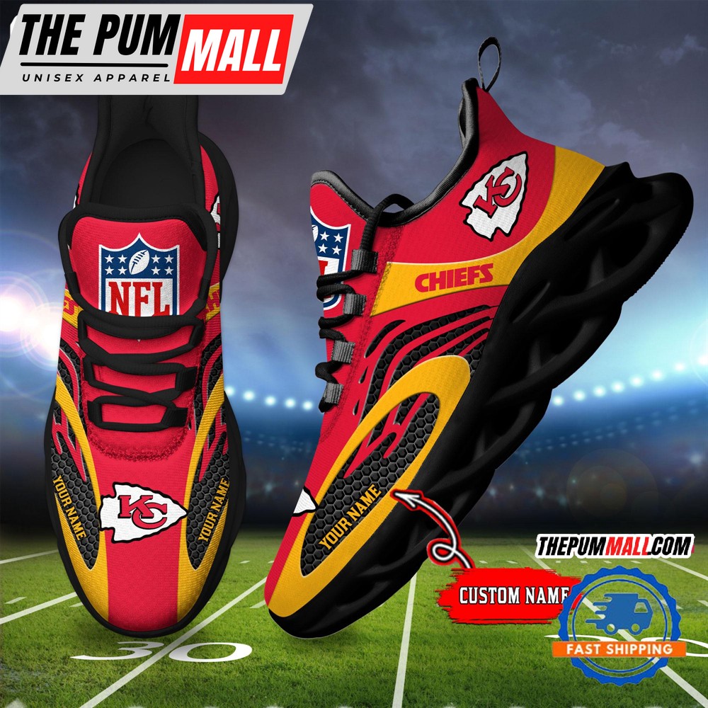 NFL Kansas City Chiefs Football Logo Team New Design Max Soul Shoes Sneaker