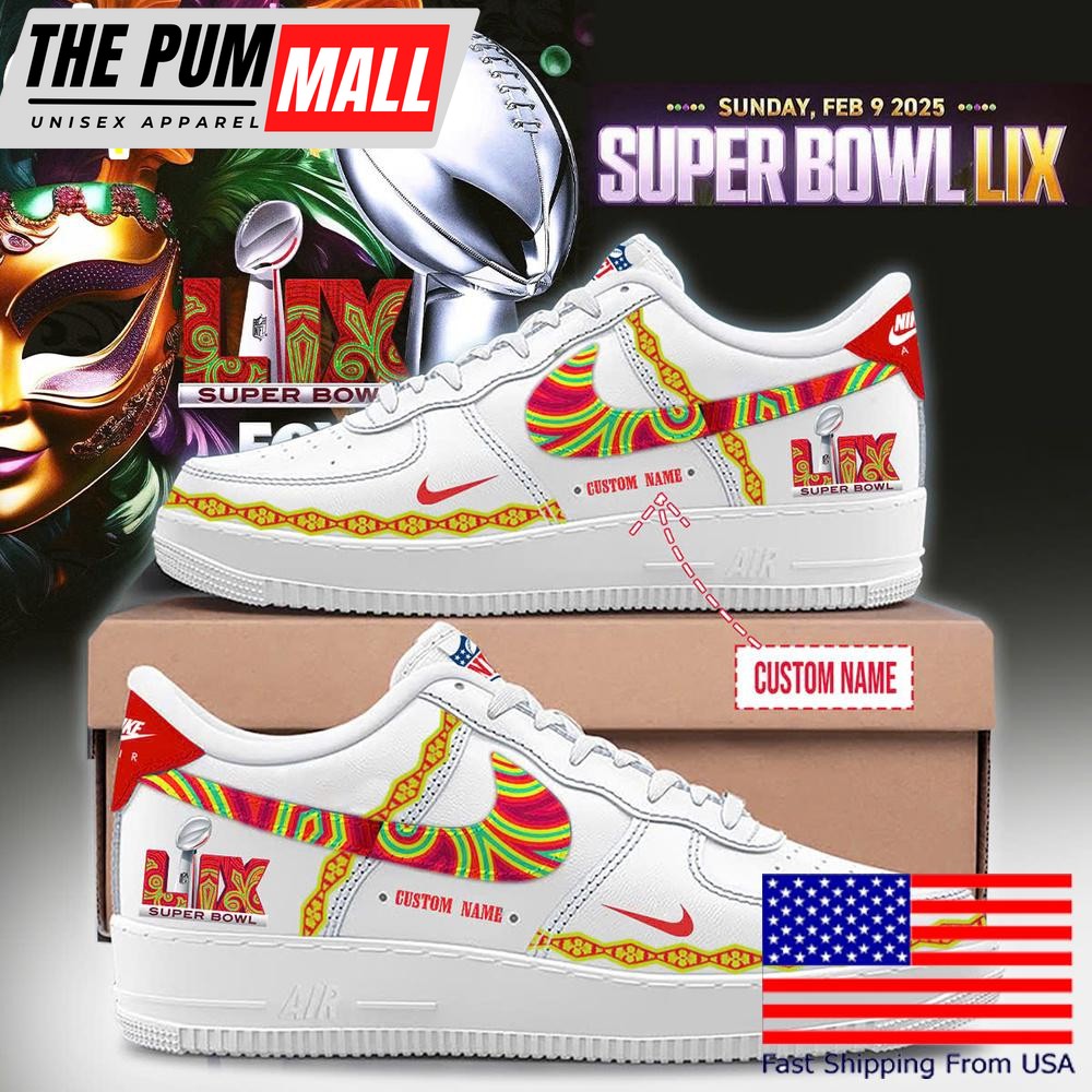 NFL Kansas City Chiefs Football Super Bowl LIX Custom Air Force 1 Shoes , Best Running Shoes