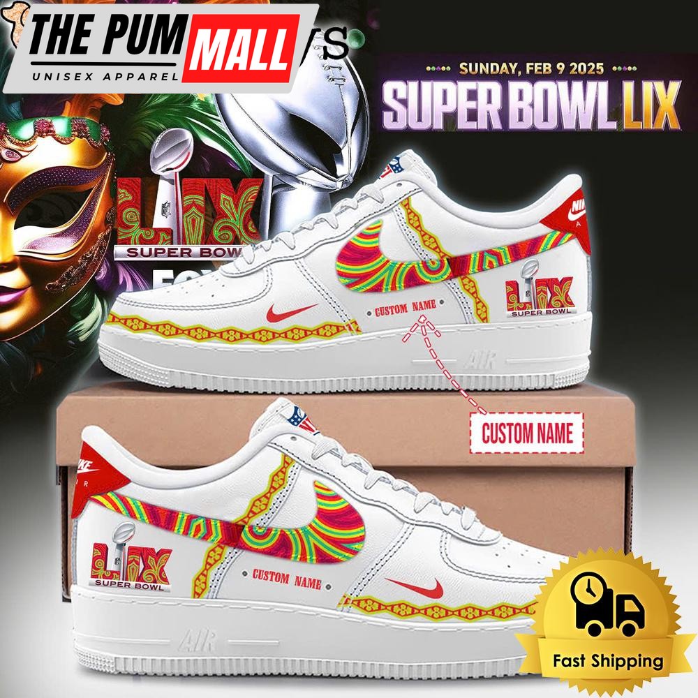 NFL Kansas City Chiefs Football Super Bowl LIX Custom Air Force 1 Shoes