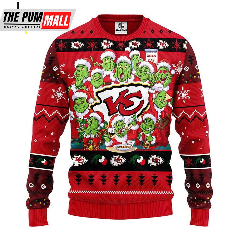 NFL Kansas City Chiefs Grinch All Over Print The Gricnh Christmas Ugly Sweater