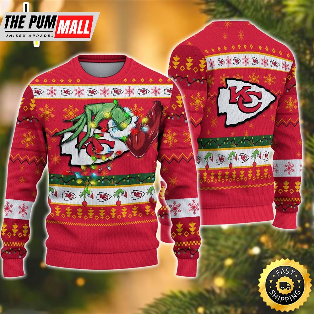 NFL Kansas City Chiefs Grinch Christmas Ugly Sweater
