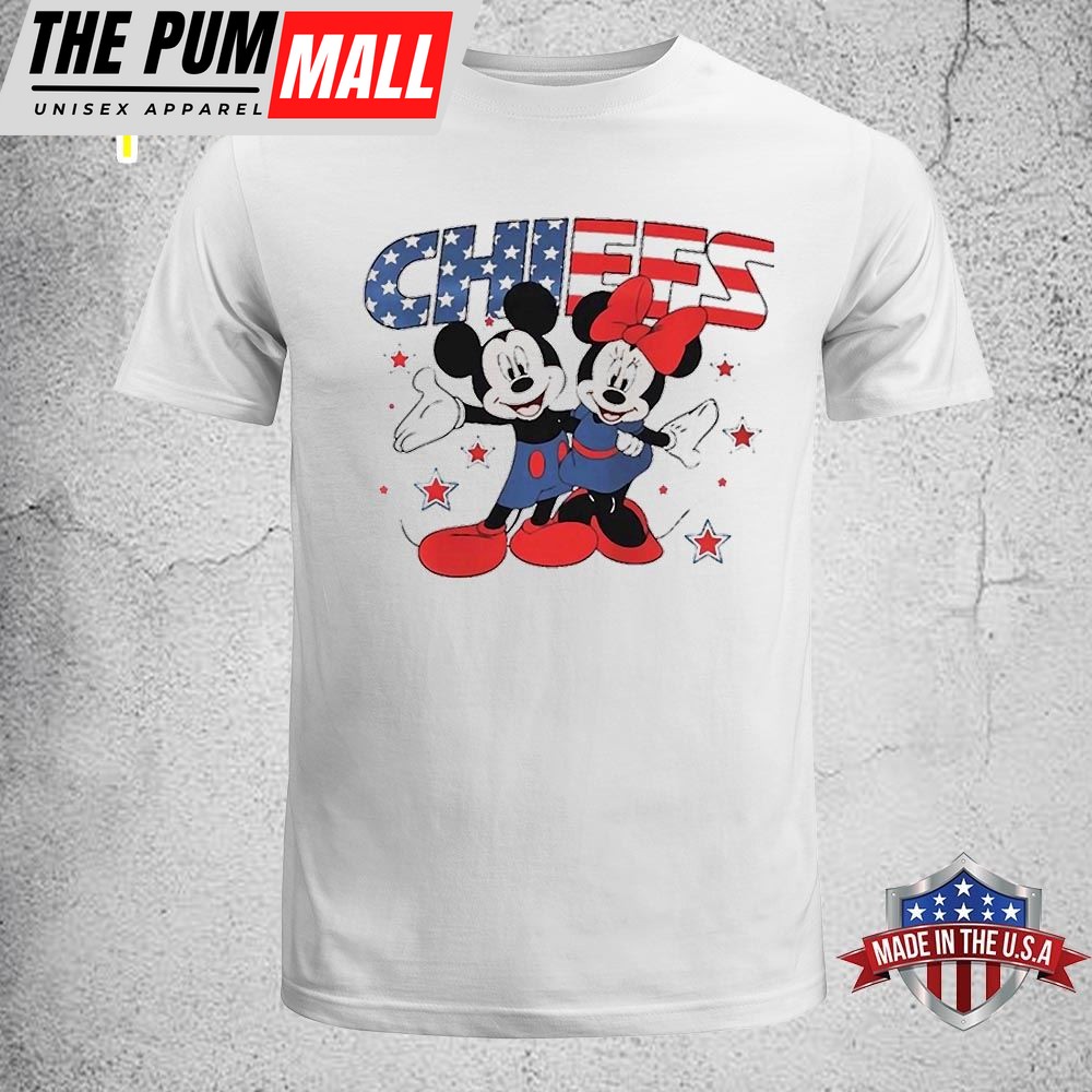 NFL Kansas City Chiefs Independence Day Proud of 4 July Mickey Love Flag America T-Shirt