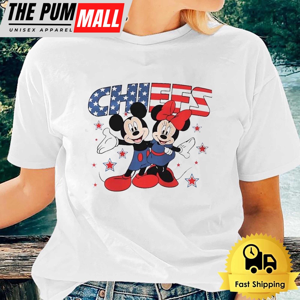 NFL Kansas City Chiefs Independence Day Proud of 4 July Mickey Love Flag America T-Shirt