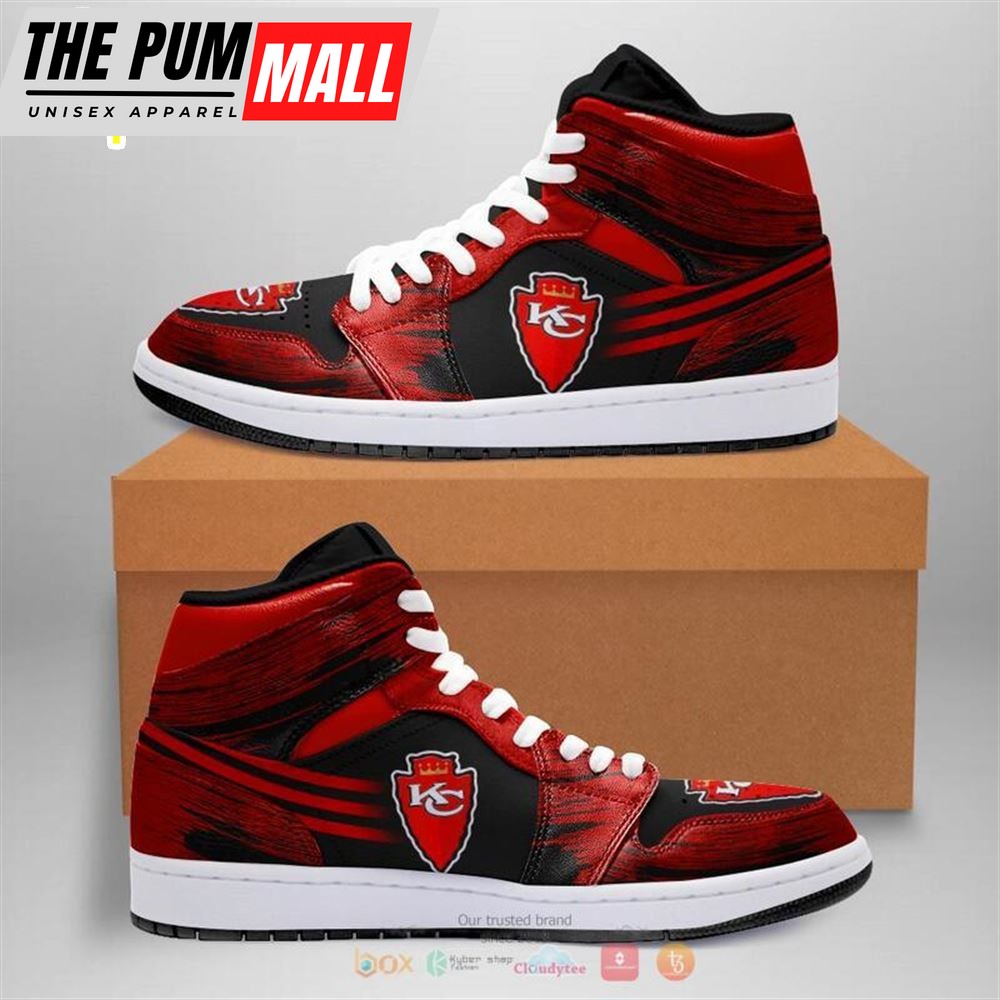 NFL Kansas City Chiefs Red Black Air Jd 1 High Sneakers V2