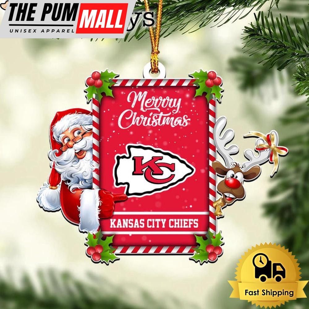 NFL Kansas City Chiefs Santa Claus Merry Christmas Ornament Limited Edition