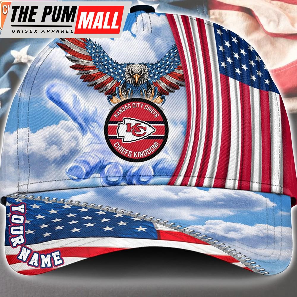 NFL Kansas City Chiefs Special American Flag Veterans Custom Cap