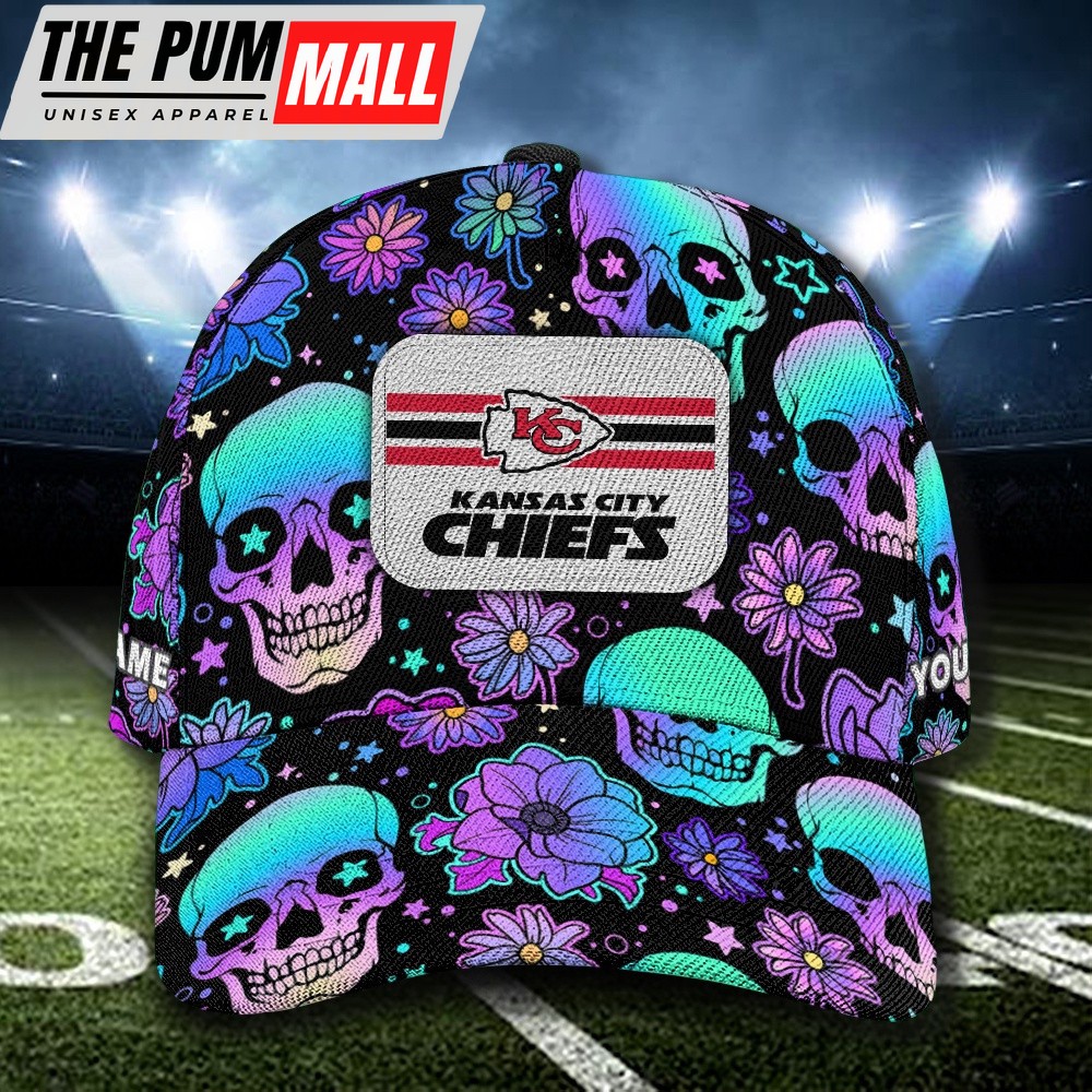 NFL Kansas City Chiefs Special Football Skull Halloween Custom Baseball Cap