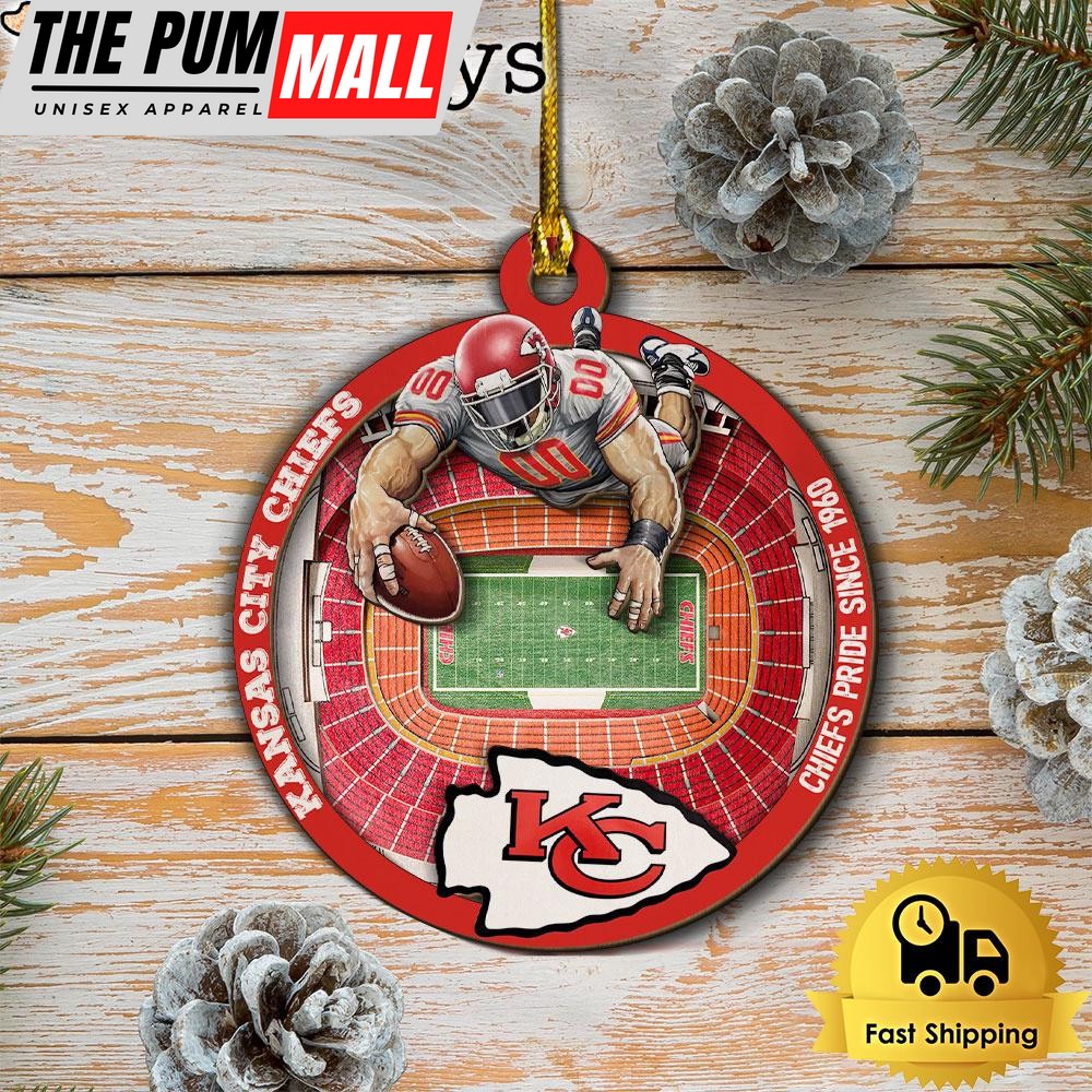 NFL Kansas City Chiefs StadiumView Layered Wood Christmas Ornament Limited Edition