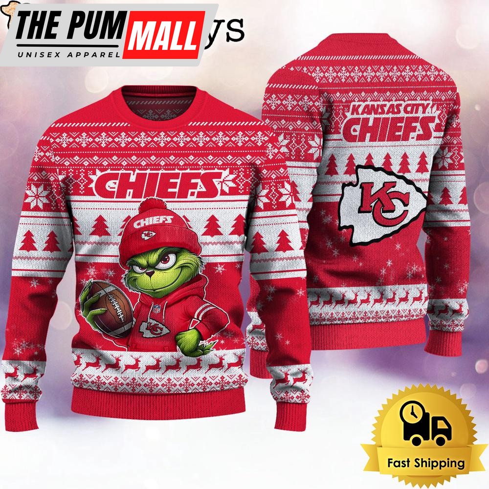 NFL Kansas City Chiefs The Grinch Ugly Christmas Sweater