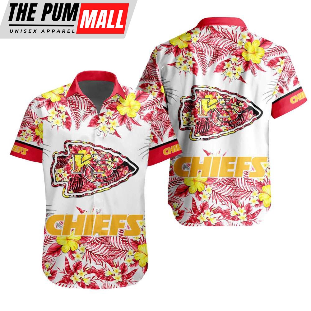 NFL Kansas City Chiefs Tropical Floral Hibiscus Hawaiian Shirt