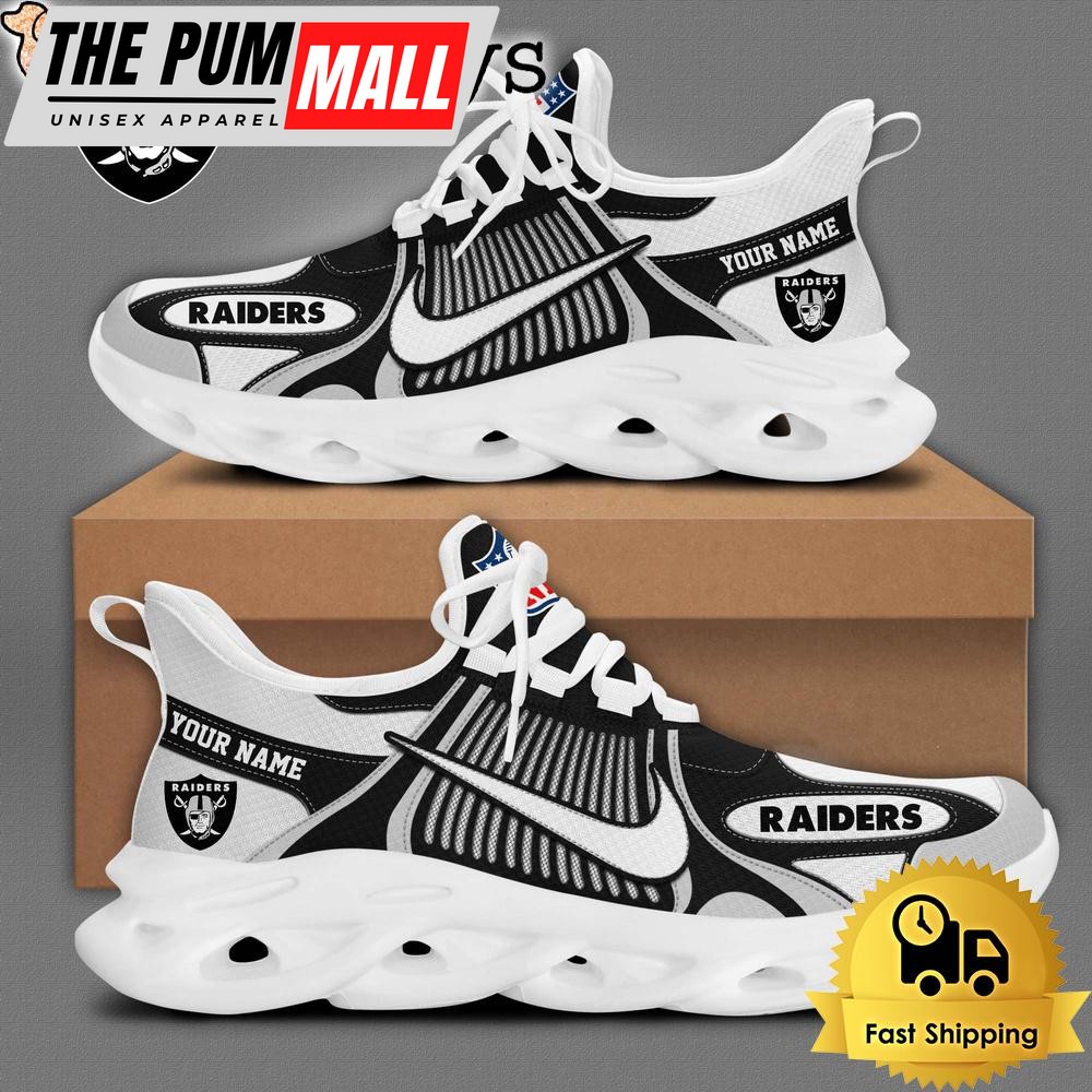 NFL Las Vegas Raiders Blue White Stripes Logo Custom Clunky Max Soul Shoes