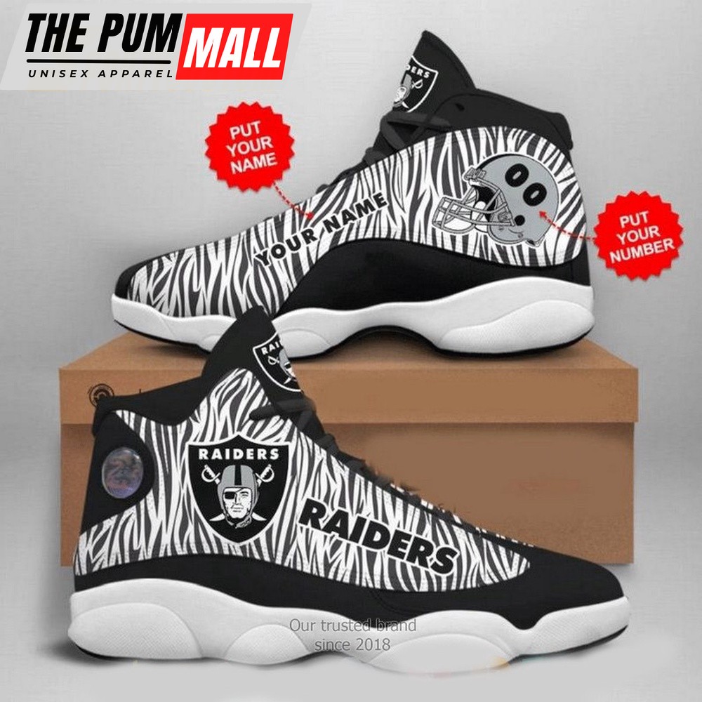 NFL Las Vegas Raiders Camo Football Team 10 Air Jd 13 Sneaker Shoes