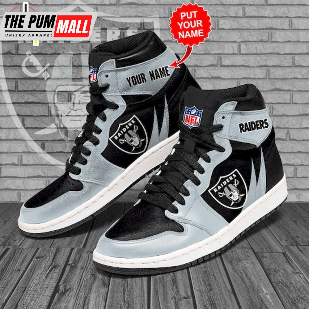 NFL Las Vegas Raiders Custom Name Air Jd 1 High Sneakers
