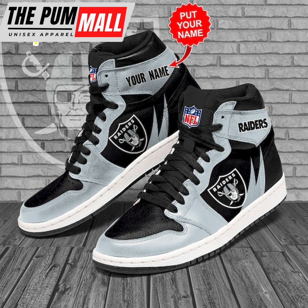 NFL Las Vegas Raiders Custom Name Air Jd 1 High Sneakers