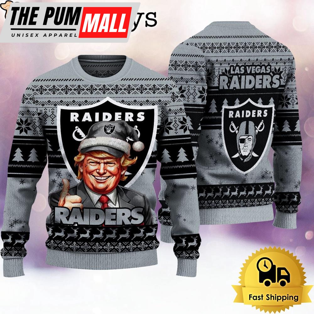 NFL Las Vegas Raiders Donald Trump Ugly Christmas Sweater