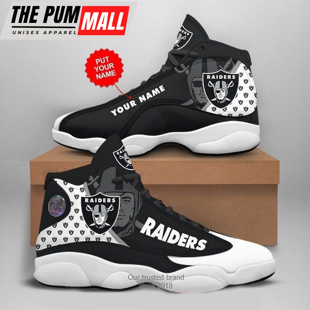 NFL Las Vegas Raiders Fan Big Logo Air Jd 13 Sneaker Shoes
