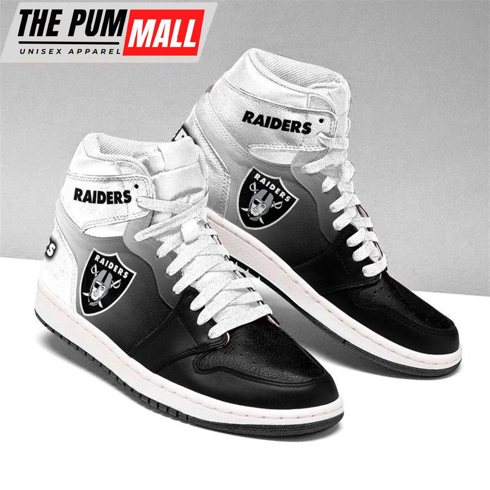 NFL Las Vegas Raiders Football Team Air Jd 1 Hightop Shoes Sizes