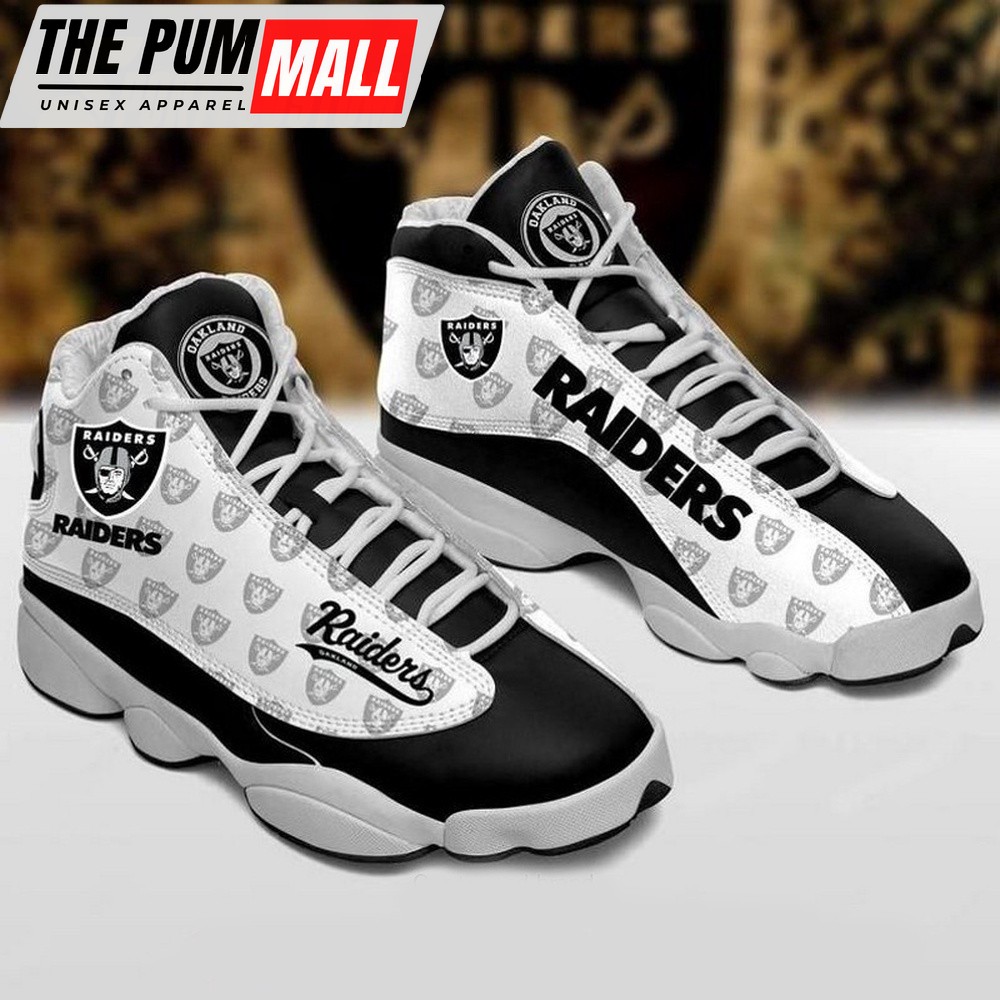 NFL Las Vegas Raiders Football Team Air Jd 13 Shoes Gift Sport Fans