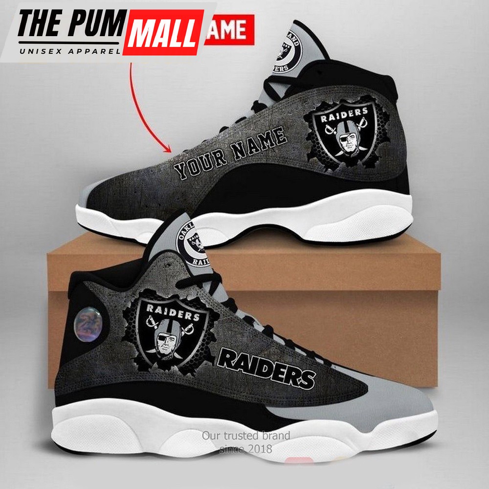 NFL Las Vegas Raiders Football Team Air Jd 13 Sneaker Shoes