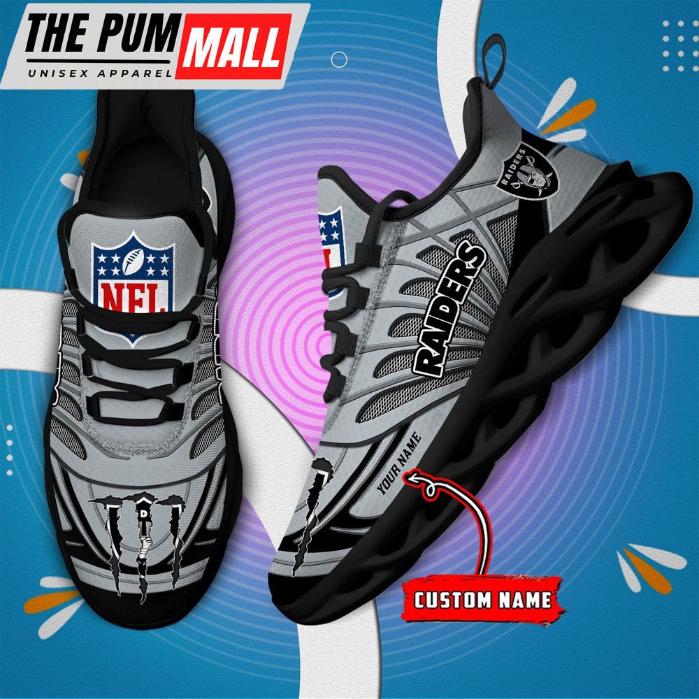 NFL Las Vegas Raiders Football Team Design Max Soul Shoes
