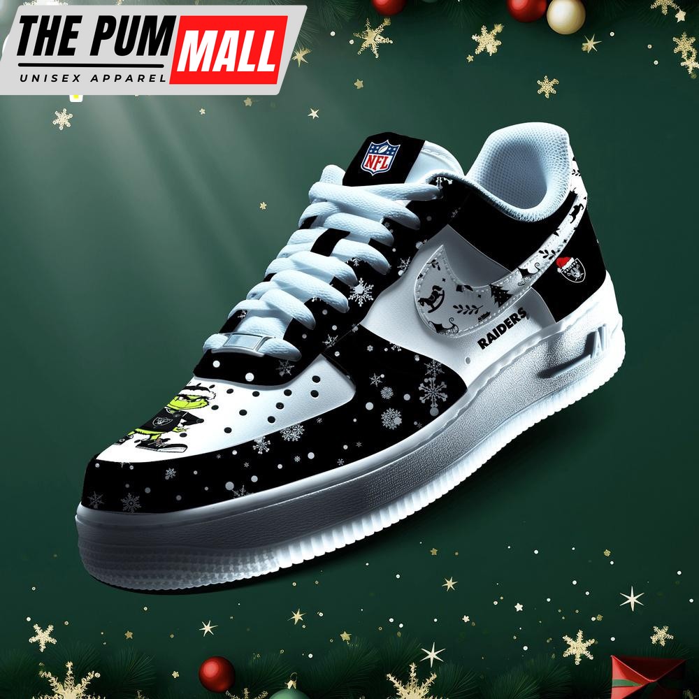 NFL Las Vegas Raiders Grinch Merry Christmas Sport Air Force 1 Shoes