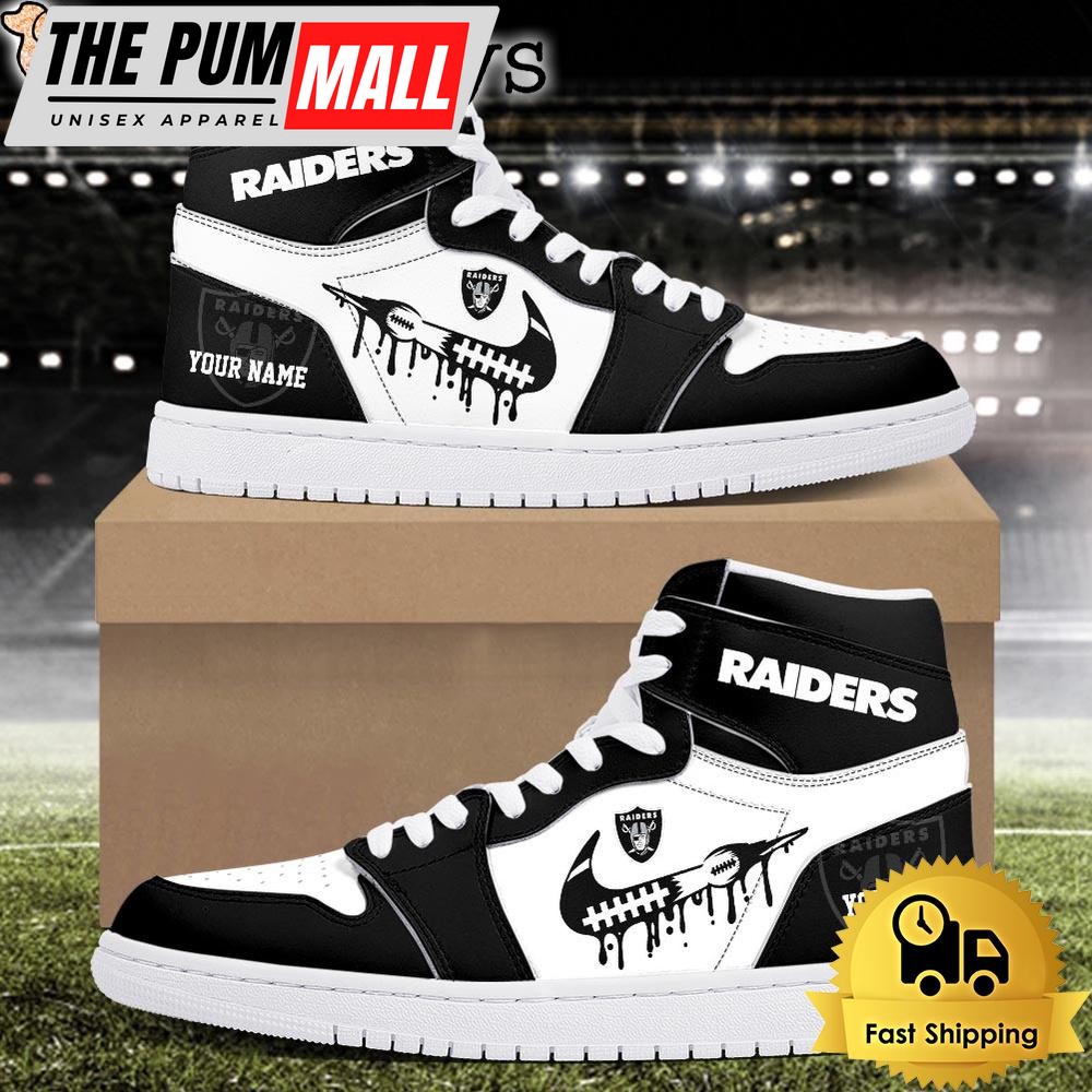 NFL Las Vegas Raiders Grunge Style Custom Air Jd 1 Shoes