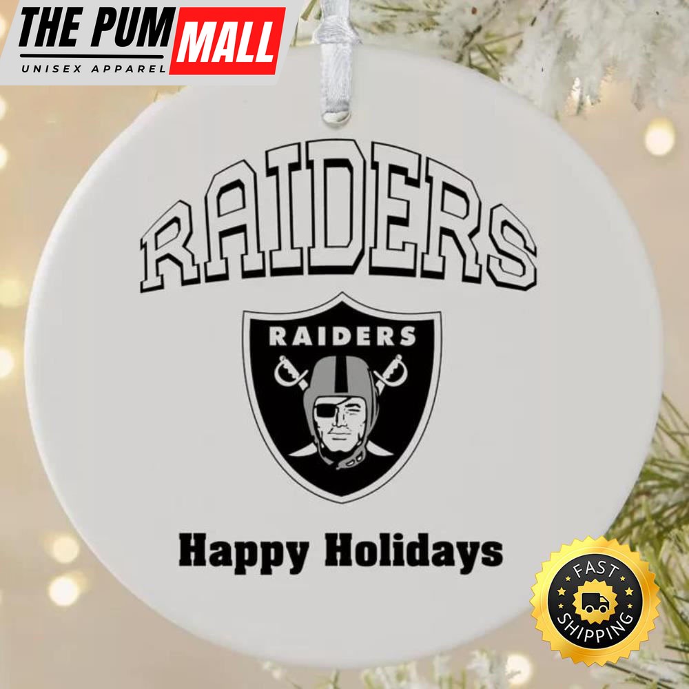 NFL Las Vegas Raiders Happy Holidays NFL Football Ornaments Limited Edition