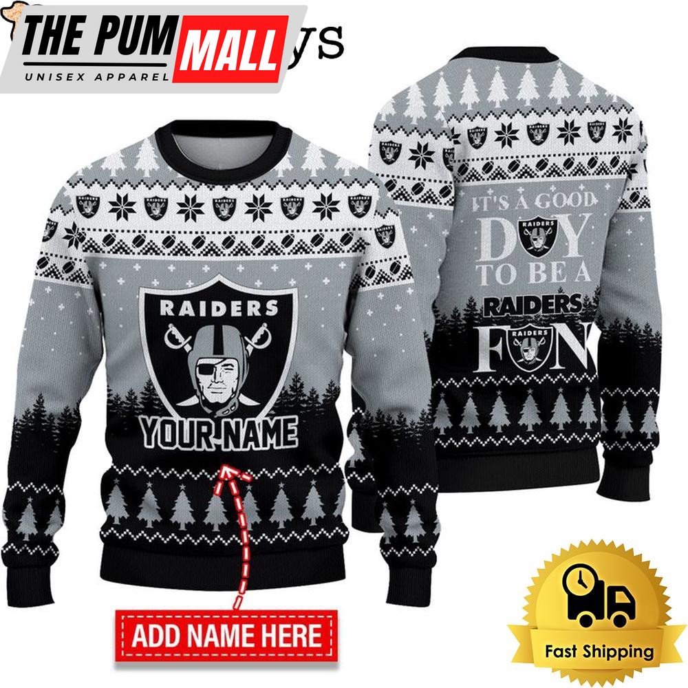 NFL Las Vegas Raiders It’s A Good Day To Be A Fan Ugly Christmas Sweater