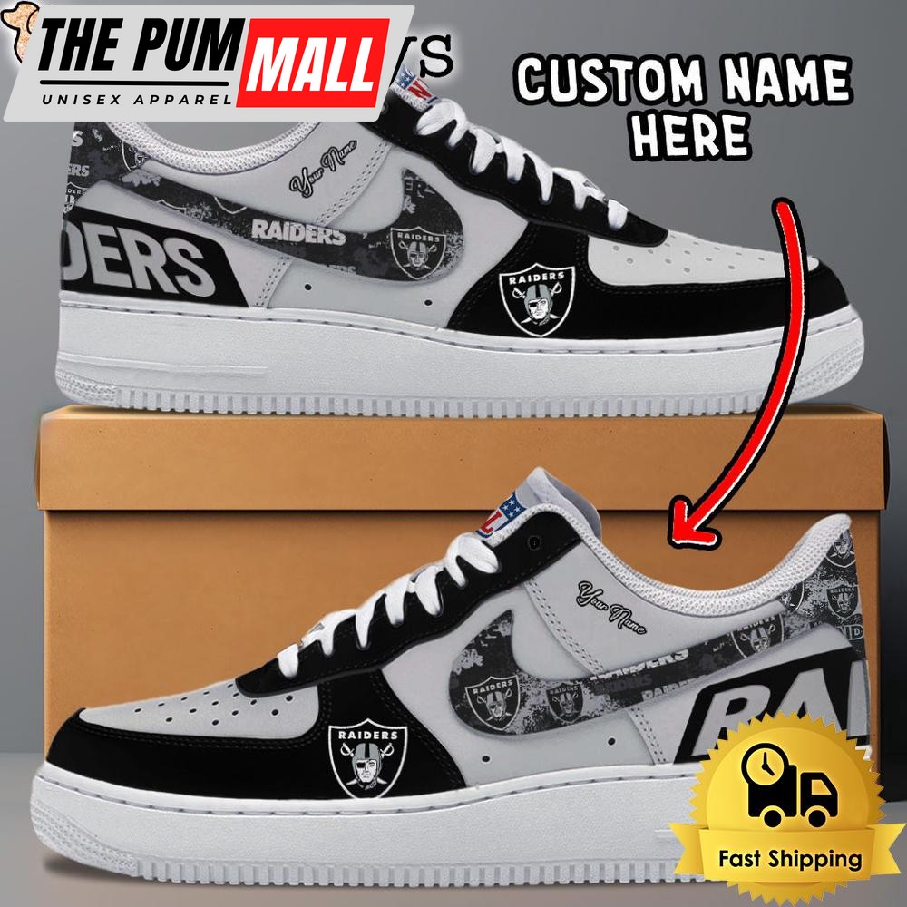 NFL Las Vegas Raiders Logo Team Design Custom Air Force 1 Shoes