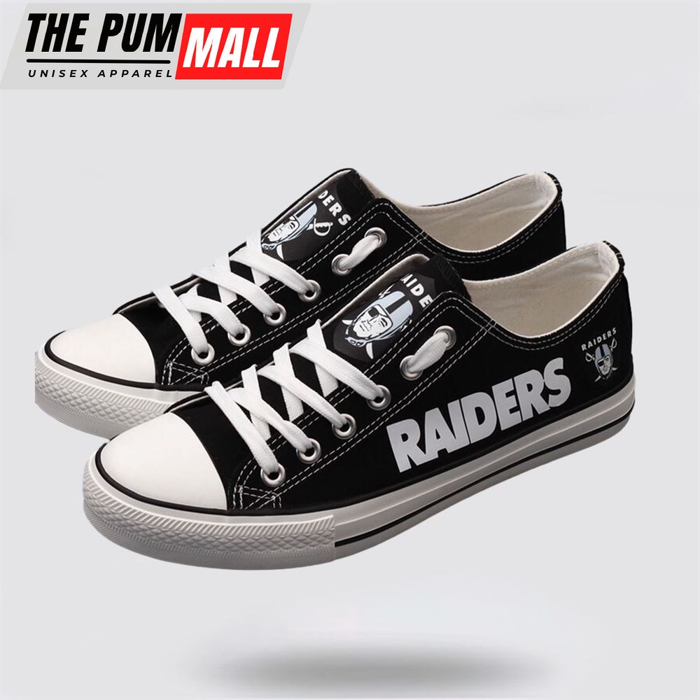 NFL Las Vegas Raiders Low Top Canvas Shoes Sport Sneakers Step Up Your Game With Unmatched Comfort And Support